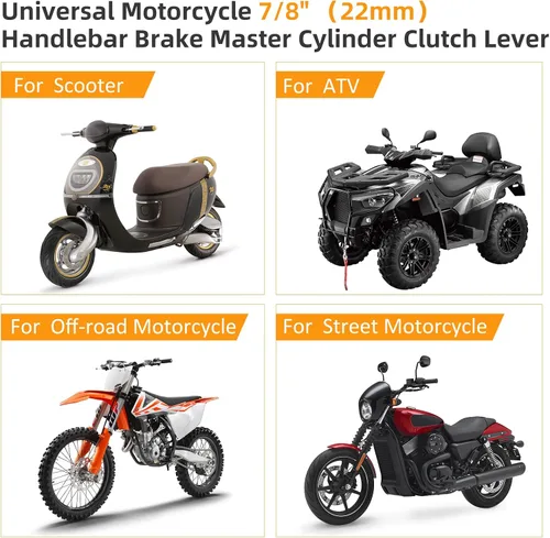 Miniatura 3 de Juego de palancas universales de freno y embrague de manillar de motocicleta 7/8" 22mm para izquierda y derecha, compatibles con Yamaha Honda Negro