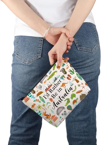 Miniatura 7 de PWHAOO Australia Travel Travel Gift I'd Rather Be in Australia Bolsa de maquillaje Australia Viaje Vacaciones Bolsa de cosméticos Australia Regalo