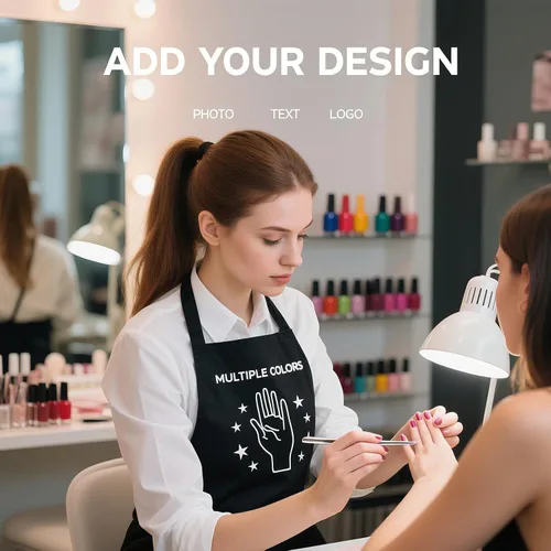 Miniatura 6 de Delantales personalizados para hombres y mujeres, delantal personalizado con tu logotipo de texto, cocina, arte de uñas, delantales de peluquería