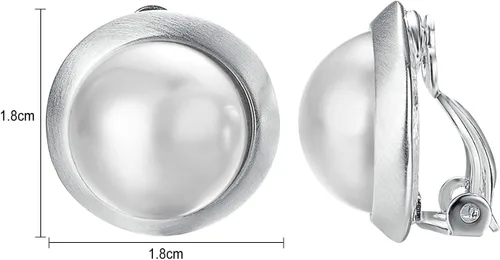 Miniatura 14 de Yoursfs Clip on Earrings for Women Round Faux Pearl Earrings Clipon 18K Gold Plated Non Pierced Earring Jewelry