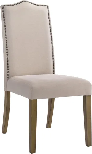 Carolina Chair & Table Silla Parson con respaldo copetudo con ribete de clavos, marco de madera maciza con asiento y respaldo de espuma, sillas