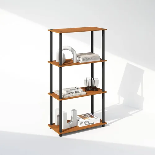 Miniatura 12 de Furinno Turn-N-Tube Estantes de almacenamiento, estante esquinero de 4 niveles, estante de exhibición de montaje sin herramientas, estantería