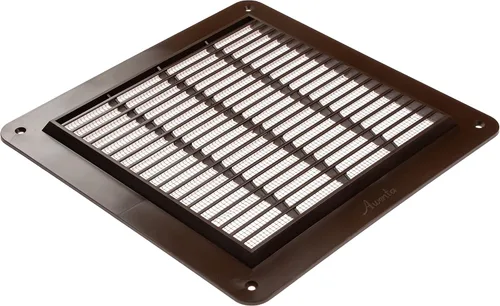 Miniatura 3 de Rejilla de ventilación cuadrada marrón, medida interior de 8 x 8 pulgadas, malla protectora y tornillos incluidos. Registro de ventilación