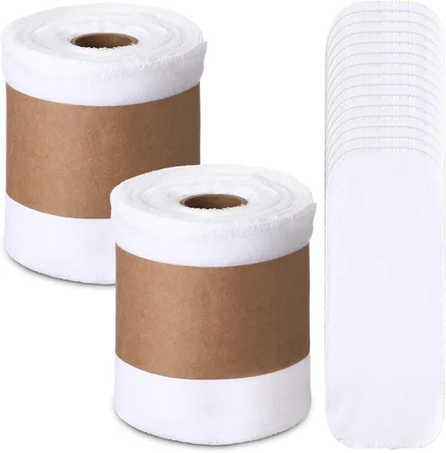FuWeave Paquete de 60 Toallas de Papel Higiénico Reutilizables Sin Desgarro Toallas de Bidé Lavables Papel Higiénico a Granel Rollos Sin Papel Paños