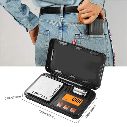 Miniatura 2 de Digital Kitchen Scale, Pocket Scale 0.001g Precision Digital Electronic Jewelry Balance Mini Scales Portable Weighing(200g-0.01)