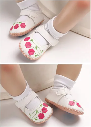 Miniatura 2 de Meckior - Zapatos de vestir para bebé y la princesa niña hechos a mano para niños y niñas de cuero sintético antideslizante para cuna para vestido