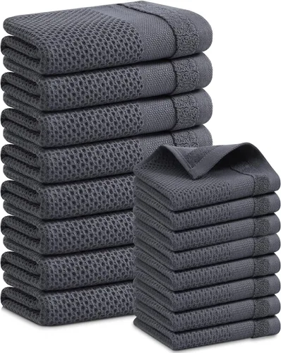 Miniatura 68 de Homaxy Paños de cocina 100% algodón, paquete de 8 – 12 x 12 pulgadas, tejido de gofre, muy suaves y absorbentes, paños de cocina de secado rápido