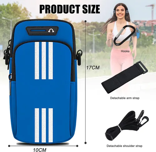 Miniatura 2 de Soporte de teléfono para brazalete de correr, bolso cruzado pequeño para mujeres, hombres y niños, iPhone 11, 12, 13, 14, 15, 16, 17 Pro Max Xs 16e