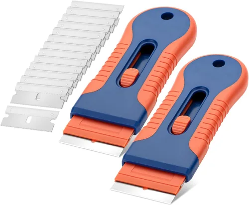 Miniatura 12 de Bates- Raspador de hoja de afeitar, paquete de 2, juego de raspador de afeitar con 30 cuchillas adicionales, raspador de afeitar, raspador