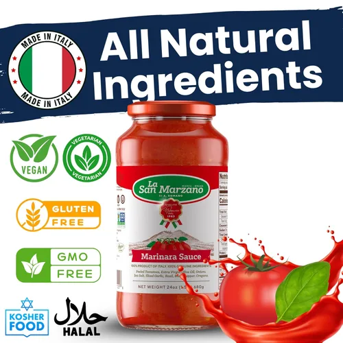 Miniatura 3 de La San Marzano Salsa Marinara, 24 onzas, salsa para pasta hecha en Italia, tomate multiusos de calidad premium, todo natural, dieta mediterránea
