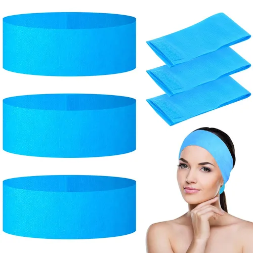 Miniatura 12 de 128 diademas faciales desechables de spa no tejidas, bandas faciales suaves para el cuidado de la piel con cierre de convento para mujeres y niñas