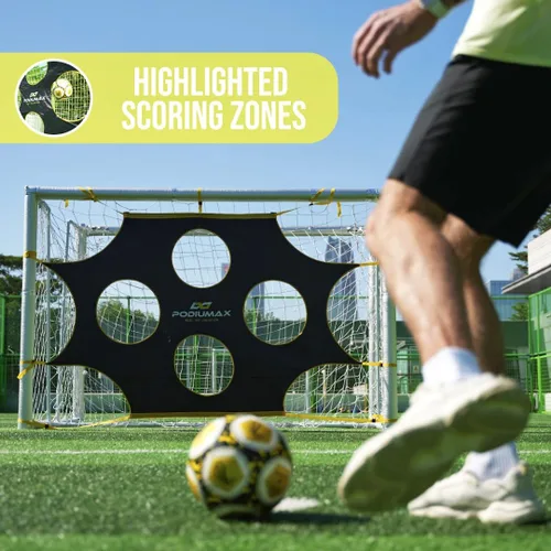 Miniatura 3 de PodiuMax Red de objetivos de fútbol con 10 zonas de puntuación, compatible con todas las porterías de fútbol de 8 x 6 pies, 12 x 6 pies, 14 x 7 pies