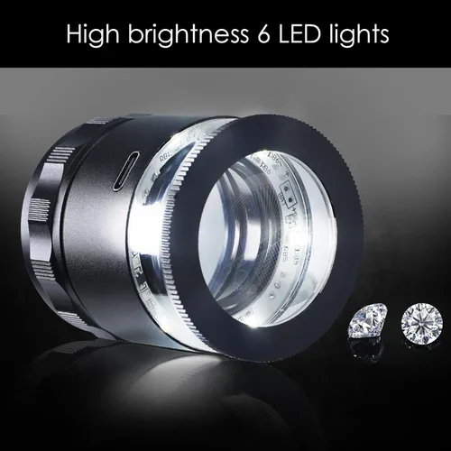 Miniatura 2 de 10 lupas recargables Jewelers con luces LED y 3 escalas de retícula, campo de visión de 0.98 pulgadas, enfoque ajustable con lupa de joyería