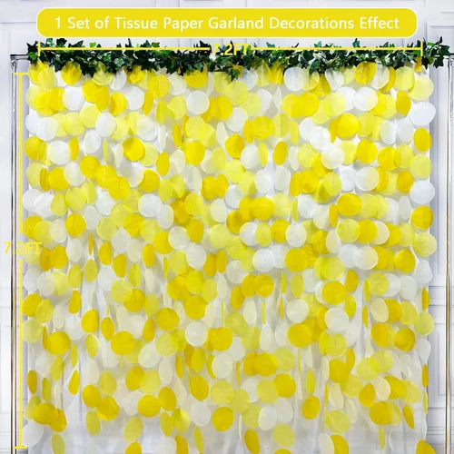Miniatura 3 de Decoración para fiestas: telón de fondo amarillo degradado y papel de seda para cumpleaños, baby shower y más