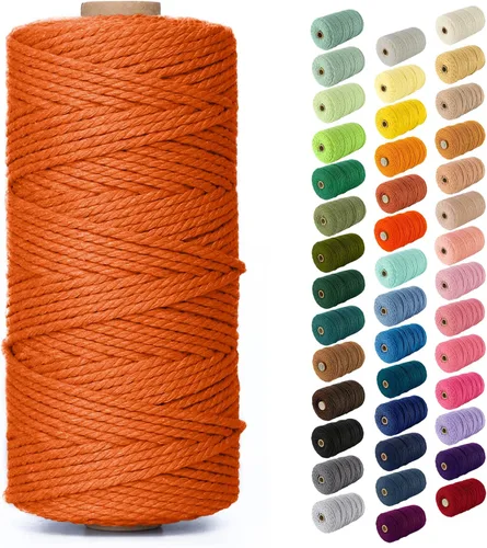Miniatura 152 de Nook Theory - Cuerda de macramé de 3 mm, 220 yardas de cuerda de algodón, hilo de 4 mm y 5 mm, cuerda para manualidades, perfecta para colgantes