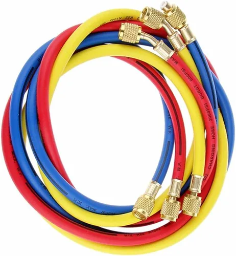 Miniatura 6 de Tubo de manguera de carga de CA, mangueras de calibradores HVAC de 72 pulgadas, manguera de carga de refrigerante para R134A R12 R22 R502 Juego