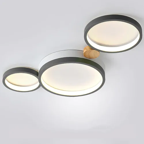 Miniatura 13 de Lámpara de techo LED de 3 luces, 22 pulgadas, moderna lámpara de techo empotrada de madera de 20 W regulable para sala de estar, dormitorio, cocina