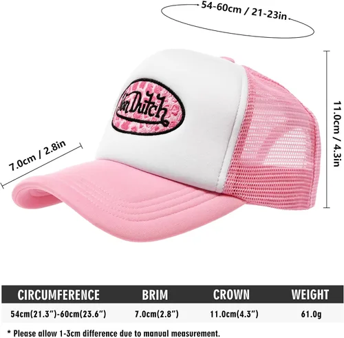 Miniatura 6 de Von Trucker - Gorra de béisbol deportiva, parte trasera de malla con broches ajustables para mujer