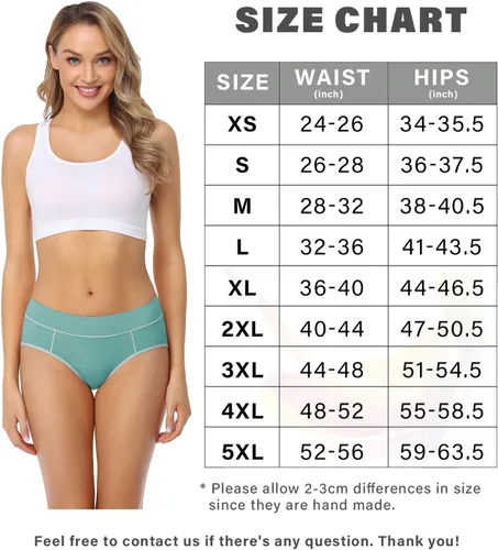 Miniatura 5 de wirarpa - Ropa interior elástica de algodón para mujer, cómodas, de media cintura, pantaletas transpirables, Multipaquete