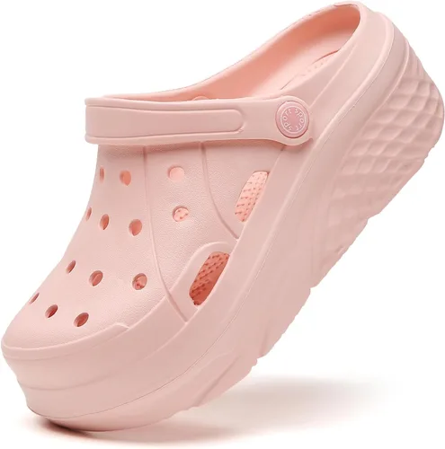 Miniatura 10 de SECHRITE Zuecos de plataforma para mujer, zapatos de jardín, impermeables, para playa, piscina, sandalias de verano, pantuflas para el hogar