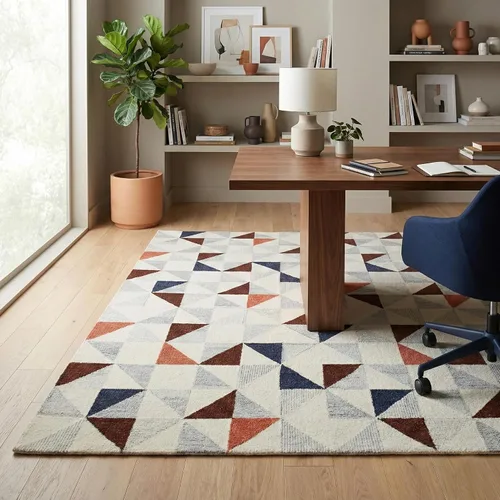 Fab Habitat Expert Weavers - Alfombra de lana india pura enganchada a mano para interiores, proporciona comodidad y belleza para el uso diario,