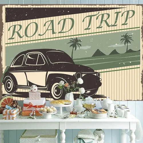 Miniatura 7 de Sello de fondo de viaje por carretera, telón de fondo de coche para niños, fiesta de feliz cumpleaños, amigos, familia, viaje, decoración, fondo, 7