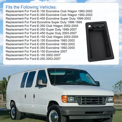 Miniatura 2 de JDMSPEED Nueva manija de puerta de carga trasera y placa de matrícula de repuesto para Ford Van E150 E250 E350
