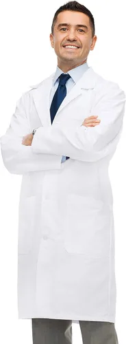 Miniatura 2 de NY Threads Abrigo de laboratorio profesional para hombres, abrigo médico largo de polialgodón de manga completa