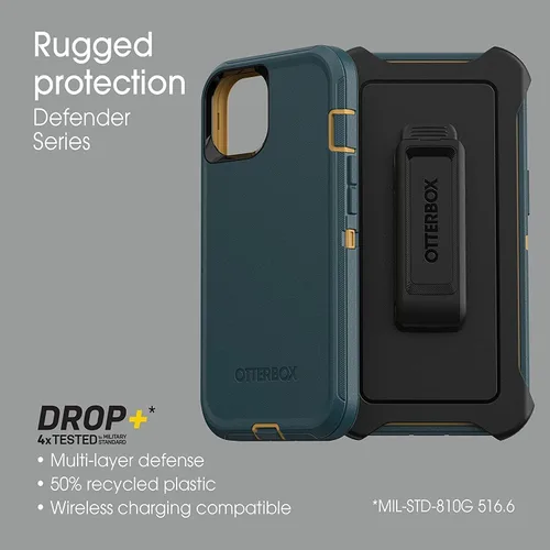 Miniatura 9 de OtterBox Defender Series Series - Funda para iPhone 13 (solamente), color verde cazador
