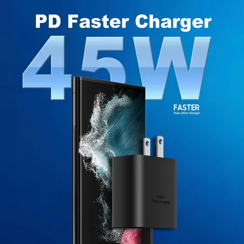 Cargador rápido tipo C de 45 W, cargador USB C, bloque de carga rápida para Samsung Galaxy S23 Ultra/S23/S23+/S22/S22 Ultra/S22+/Note 10/Note