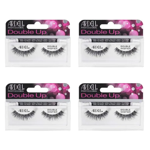 Miniatura 12 de Ardell Pestañas postizas Double Up 208, color negro, volumen dramático, tira completa, pestañas acampanadas y gruesas para un aspecto atrevido