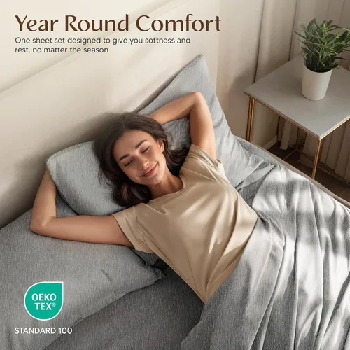 Miniatura 129 de Utopia Bedding Juego de sábanas Queen – Sábanas de 4 piezas para cama tamaño Queen, microfibra suave y transpirable, incluye 1 sábana bajera, 1 Gris