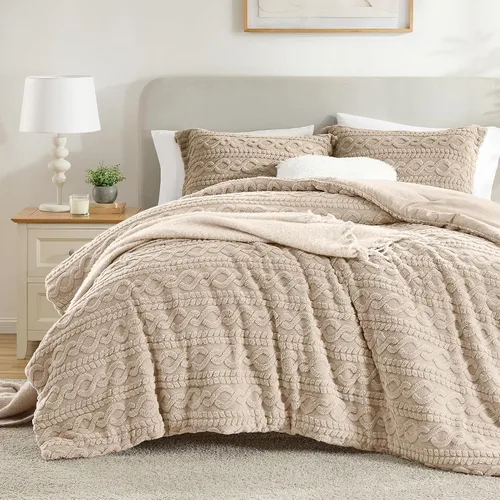 Miniatura 18 de Homelike Moment - Juego de edredón esponjoso tamaño individual, color gris, cálido, para cama individual, juego de ropa de cama para invierno
