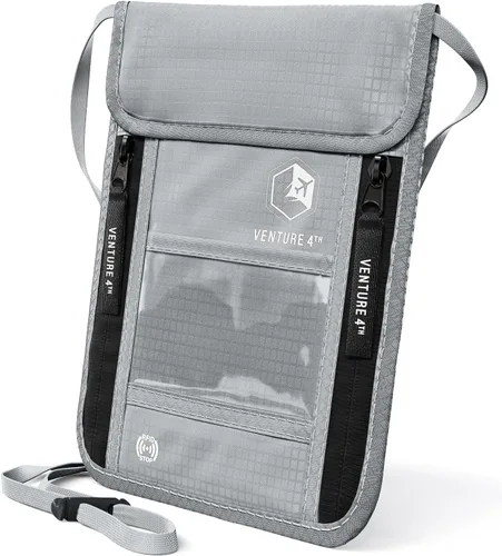 Miniatura 73 de Venture 4th bolsa de cuello de viaje con traba RFID, gris), V4-01-NP-GR
