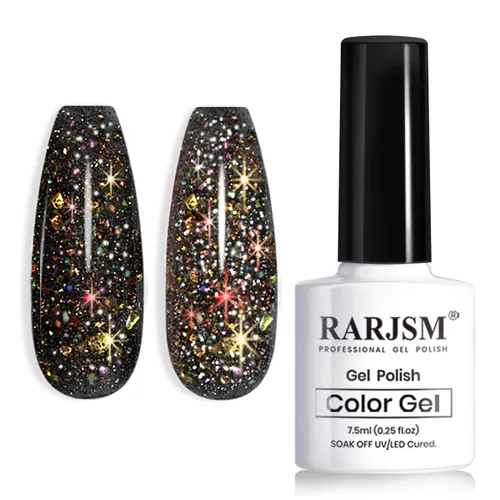 Miniatura 9 de RARJSM Esmalte de uñas de gel con purpurina roja reflectante holográfica, destellos de arco iris, diamantes brillantes, LED, UV, secado con lámpara