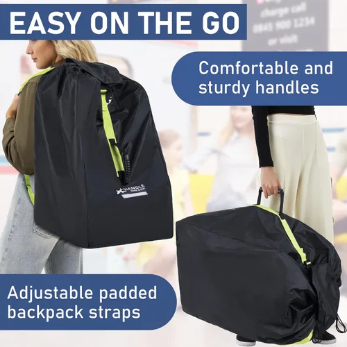 Miniatura 7 de Bolsa de viaje para asiento de automóvil para avión, se adapta a asientos de automóvil infantiles, asientos convertibles, asientos elevadores, bases