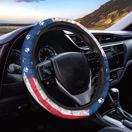 Miniatura 8 de Yewattles 250th Eagle and American Flag - Funda universal para volante de automóvil, para mujeres y hombres, 15 pulgadas de diámetro, poliéster