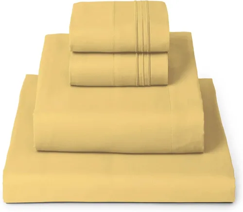 Miniatura 74 de Mellanni Juego de Sábanas Split King - Colección Icónica de 7 Piezas para Ropa de Cama, (Incluye 4 Fundas de Almohada), Bolsillo Profundo de 16 1394