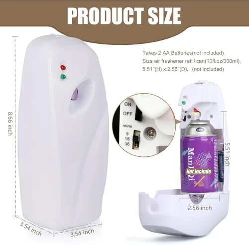 Miniatura 3 de Dispensador automático de ambientador en aerosol, paquete de 2, ambientadores automáticos montados en la pared/de pie para uso doméstico