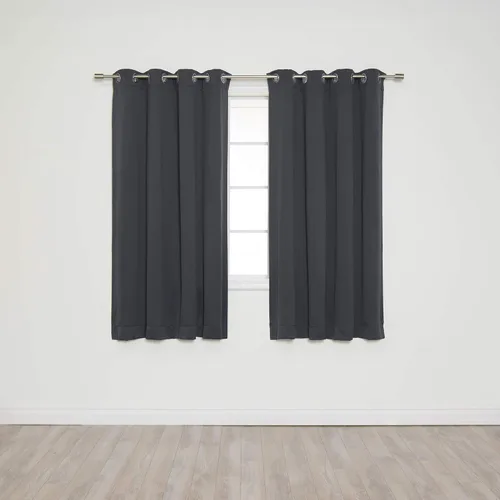 Miniatura 39 de Best Home Fashion Paneles de cortinas opacas con aislamiento térmico de alta calidad para tratamiento de ventanas, para dormitorio, acero inoxidable