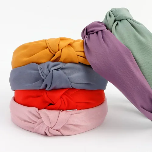Miniatura 5 de VELSCRUN Paquete de 12 diademas de satén para mujer, antideslizantes, anudadas, anchas, en negro y blanco, diademas bonitas boho, bandas
