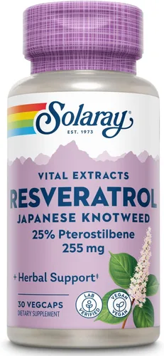 SOLARAY Super Resveratrol w/pterostilbeno, tapa vegetal (Btl-plástico) 250mg | 30ct