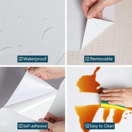 Miniatura 3 de VEELIKE Papel de contacto blanco de 15.74 x 354.33 pulgadas, papel tapiz extraíble con purpurina brillante para despegar y pegar, cubierta