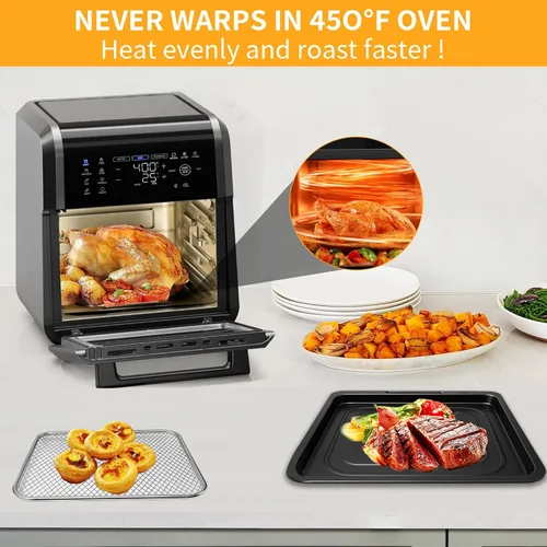 Miniatura 4 de Accesorios para freidora de aire Chefman de 12 cuartos de galón 6 en 1 horno de convección digital de encimera, bandeja de goteo de freidora de aire