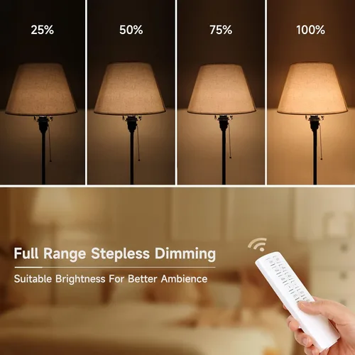 Miniatura 4 de Regulador de intensidad interior para luces de cadena, enchufe regulador de luz con control remoto, temporizador de luz para luces LED, adaptador