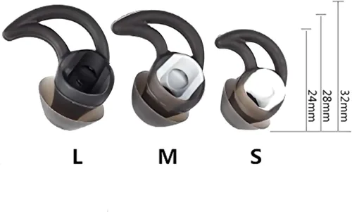 Miniatura 2 de 3 pares S/M/L de silicona de repuesto en el oído puntas de auricular Set auriculares para Bo-se QC20 QC20i SoundSport SIE2i IE2 IE3 Negro