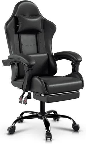 Miniatura 12 de Auto Dynasty Silla para videojuegos ergonómica, silla de oficina de respaldo alto con soporte lumbar ajustable, apoyabrazos articulado, apoyacabezas