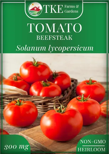 TKE Farms & Gardens - Semillas de tomate Beefsteak para plantar, más de 75 variedades tradicionales sin OMG, cultiva tomates grandes y jugosos en