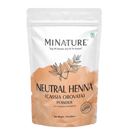 minature Polvo de henna neutra pura (Cassia Obovata) | para acondicionamiento del cabello | No añade color al cabello | Mascarilla 100% herbaria y