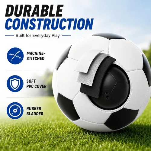 Miniatura 5 de Balón de fútbol tamaño 5, tamaño 4, tamaño 3, tamaño 2 con bomba desinflada, individual, 2 o 3 unidades, tamaño oficial, entrenamiento en interiores